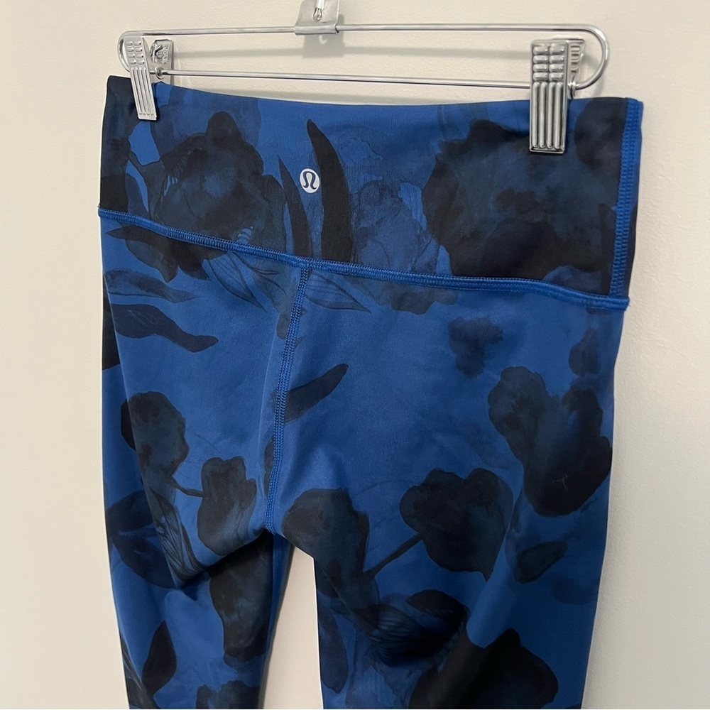Lululemon Wunder Under Crop II  Full On Luxtreme Jumbo Inky Floral Black Inkwell - Picture 10 of 11